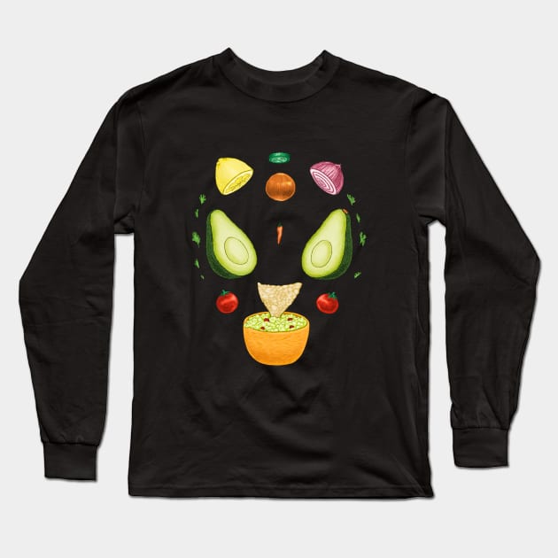 Avocado Diagram Long Sleeve T-Shirt by SarahWrightArt